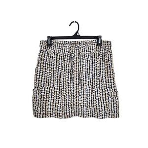 Royalty For Me Linen Blend Mini Skirt Navy Cream Dot Print Skort Size M